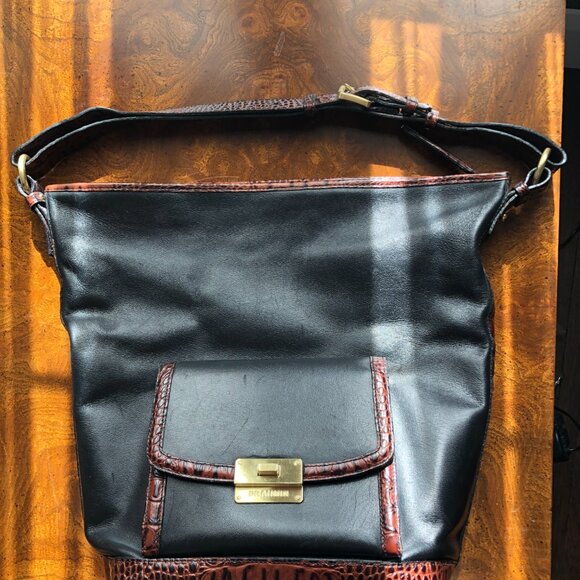 Brahmin Black Leather Satchel Handbag – Classic Style, Pre-Owned, Good Condition - Picture 3 of 14